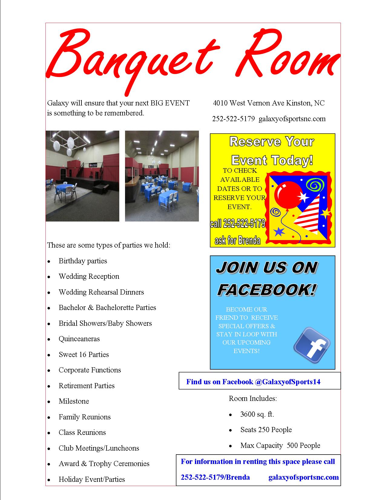 Galaxy Bowling Banquet Meeting Room Copyright 2019 By Galaxy Of Sports